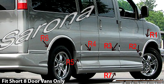 Custom GMC Savana Van  Short Wheel Base Side Skirts (2003 - 2025) - $1980.00 (Part #GM-006-SS)